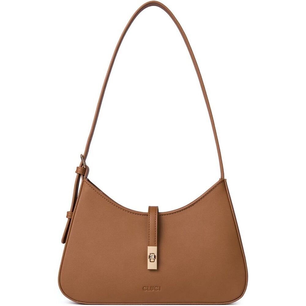 CLUCI Small Shoulder Bag for Women, Trendy Vegan Leather Crossbody with 2 Straps